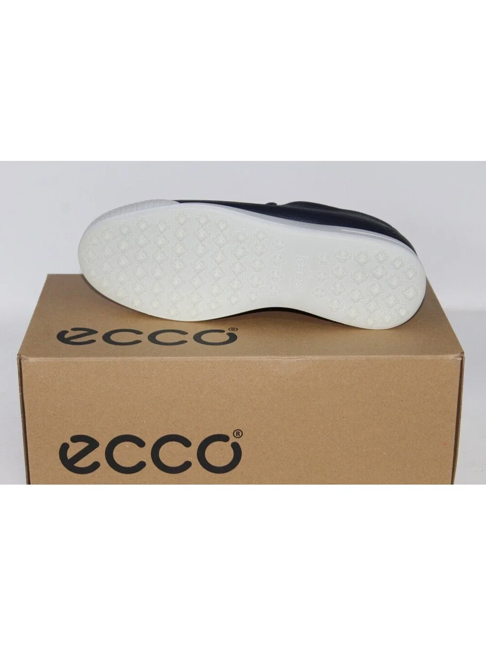 NEW ECCO Golf Street Retro Men's 8-8.5 Leather Waterproof Golf Shoe / Blue